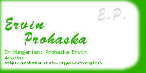 ervin prohaska business card